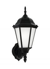 Generation Lighting 89941EN3-12 - Bakersville traditional 1-light LED outdoor exterior wall lantern sconce in black finish with satin