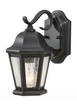Generation Lighting OL5900BK - Martinsville traditional 1-light outdoor exterior small wall lantern sconce in black finish with cle