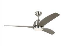 Visual Comfort & Co. Fan Collection 3AVLR54BSD - Avila 54" Dimmable Integrated LED Indoor/Outdoor Brushed Steel Ceiling Fan with Light Kit, Remot