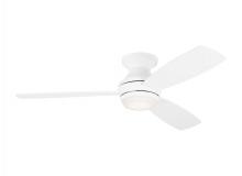 Visual Comfort & Co. Fan Collection 3IKR52RZWD - Ikon 52" Dimmable Integrated LED Indoor Matte White Hugger Ceiling Fan with Light Kit, Remote Co