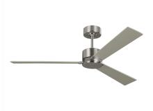 Visual Comfort & Co. Fan Collection 3RZR52BS - Rozzen 52" Indoor/Outdoor Brushed Steel Ceiling Fan with Handheld Remote Control and Reversible